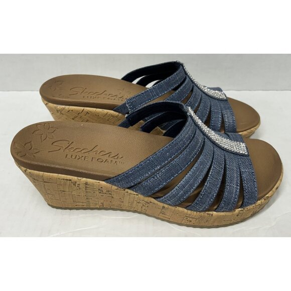 Skechers Blue and Brown Women's Sandals - Picture 2 of 9